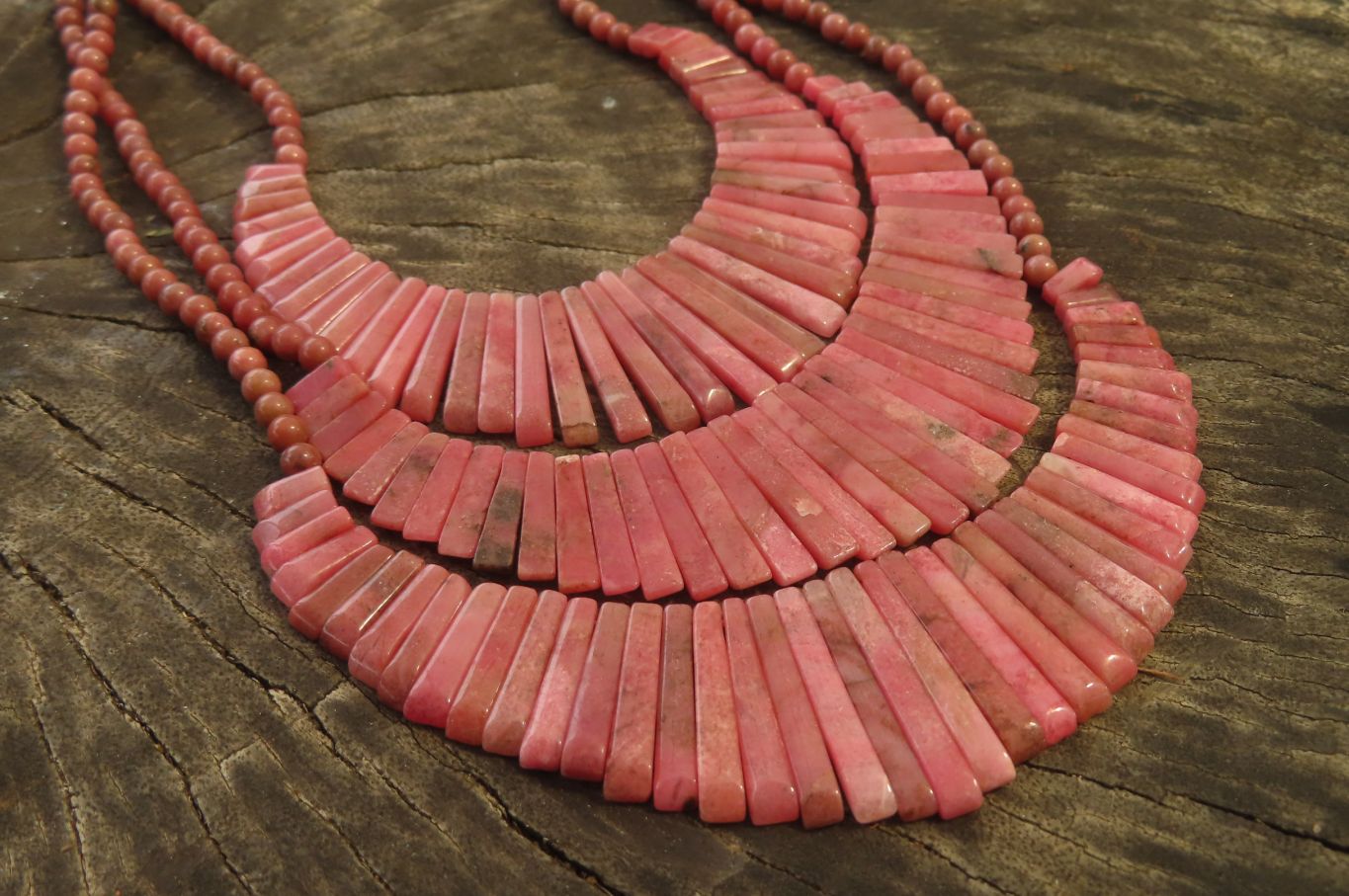 Polished Pink Rhodonite Egyptian Choker Necklace - Sold Per Item - From Madagascar - Toprock Gemstones and Minerals 