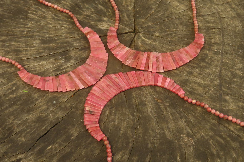 Polished Pink Rhodonite Egyptian Choker Necklace - Sold Per Item - From Madagascar - Toprock Gemstones and Minerals 