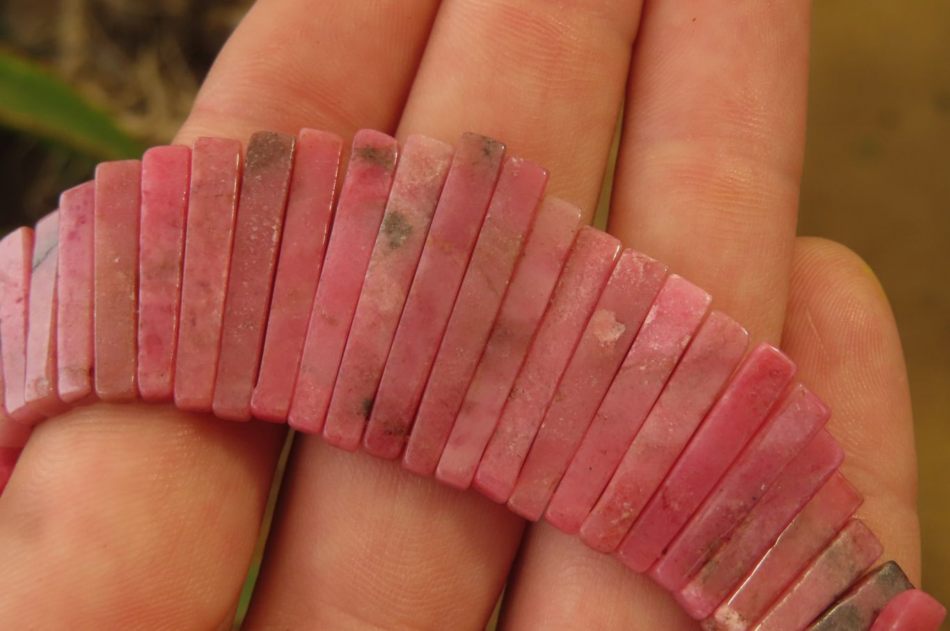 Polished Pink Rhodonite Egyptian Choker Necklace - Sold Per Item - From Madagascar - Toprock Gemstones and Minerals 
