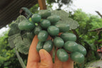Polished Aventurine Hanging Bunch of Grapes with Green Fuchsite Leaves - sold per item - From Zimbabwe - Toprock Gemstones and Minerals 