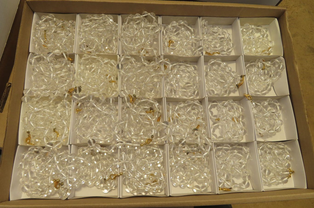 Polished Clear Quartz Rock Crystal Ball Shaped Bead Necklace - Sold Per Item - From Brazil - Toprock Gemstones and Minerals 