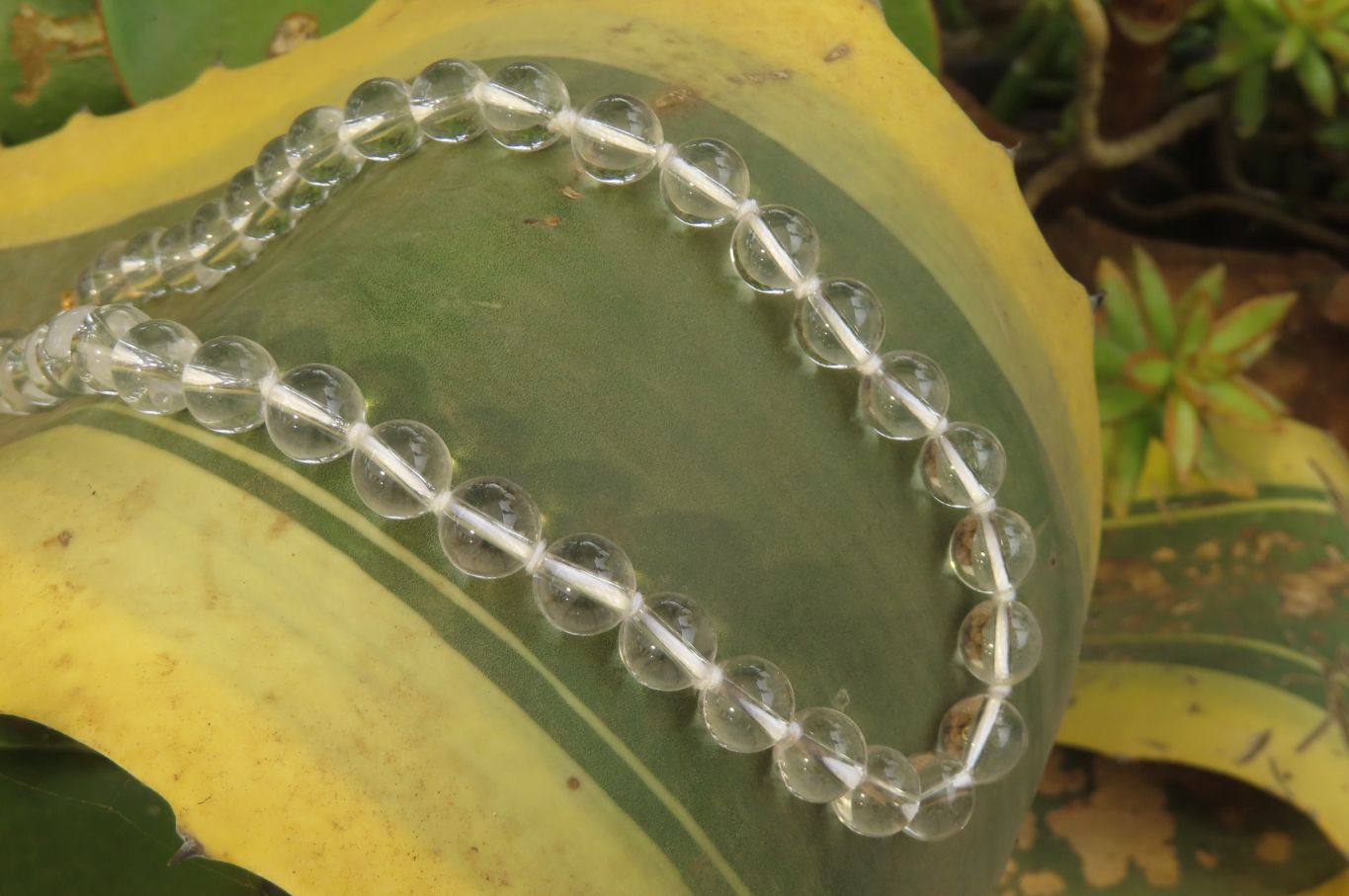 Polished Clear Quartz Rock Crystal Ball Shaped Bead Necklace - Sold Per Item - From Brazil - Toprock Gemstones and Minerals 