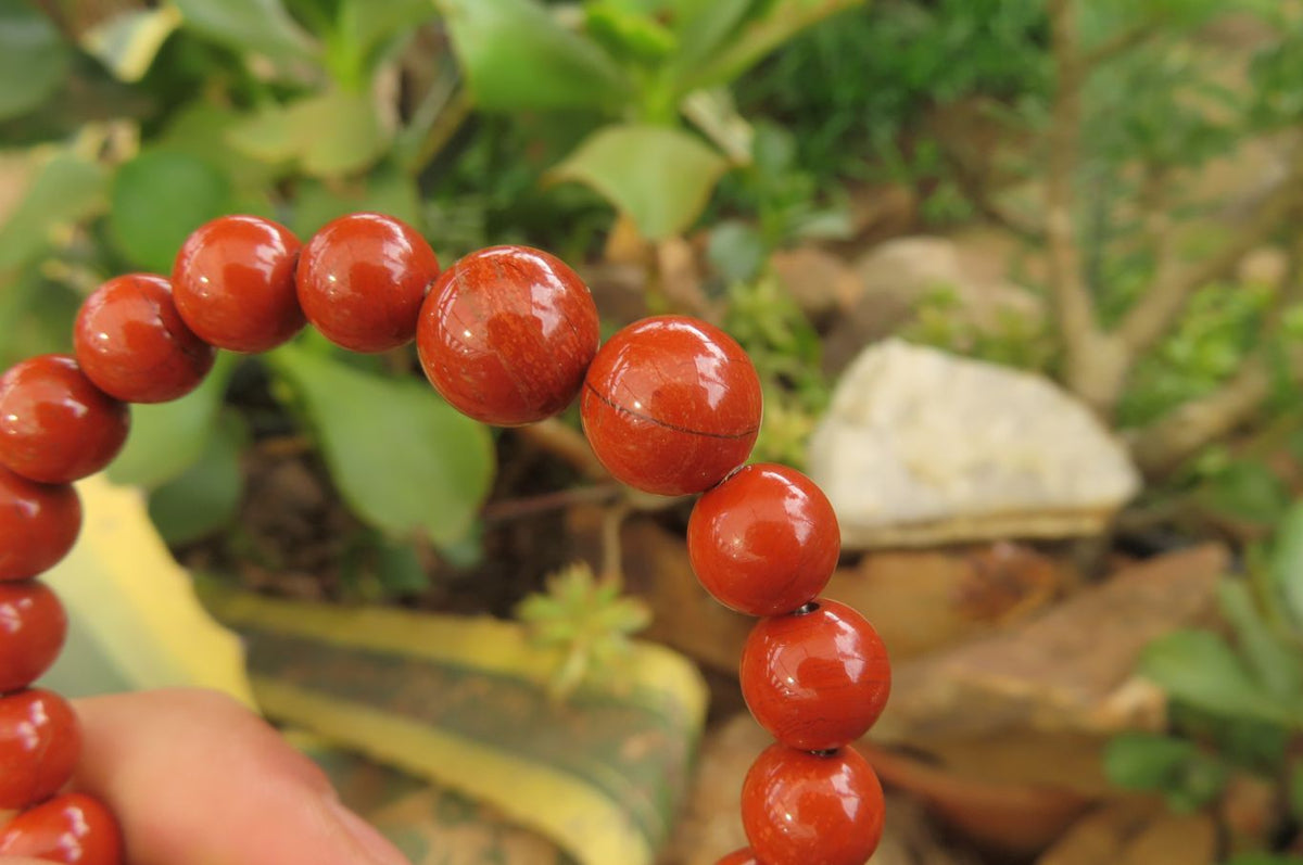 Polished Red Jasper Beaded Clip On Bracelet - Sold Per Item - From South Africa - Toprock Gemstones and Minerals 