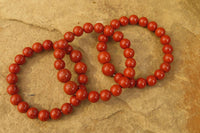 Polished Red Jasper Beaded Clip On Bracelet - Sold Per Item - From South Africa