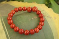 Polished Red Jasper Beaded Clip On Bracelet - Sold Per Item - From South Africa