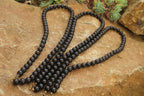 Polished Black Onyx Ball Shaped Beaded Necklace - Sold per Item - From Swaziland - Toprock Gemstones and Minerals 