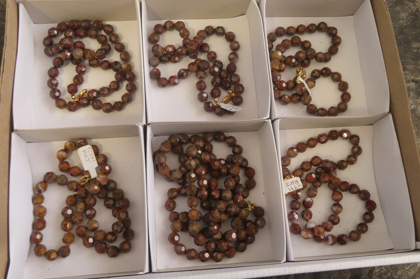 Polished Rainbow Jasper Faceted Bead Necklace - Sold Per Item - From Madagascar - Toprock Gemstones and Minerals 