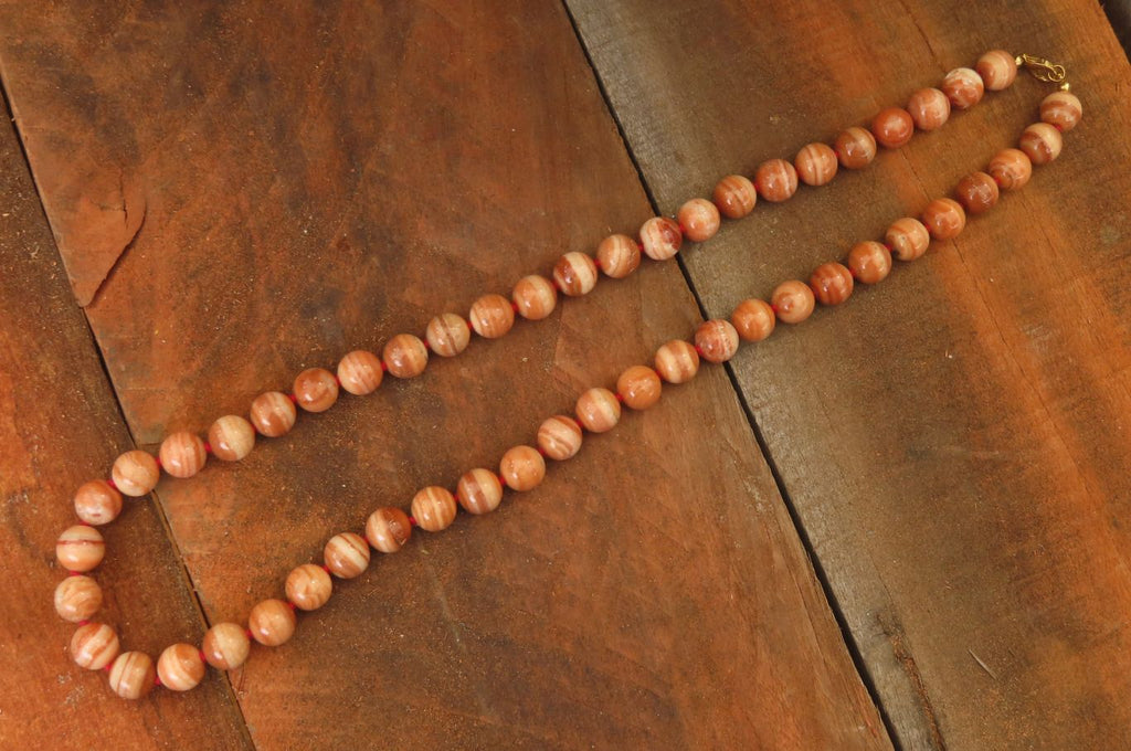 Polished Banded Red Jasper Ball Shaped Bead Necklace - Sold Per Item - From Namibia - Toprock Gemstones and Minerals 