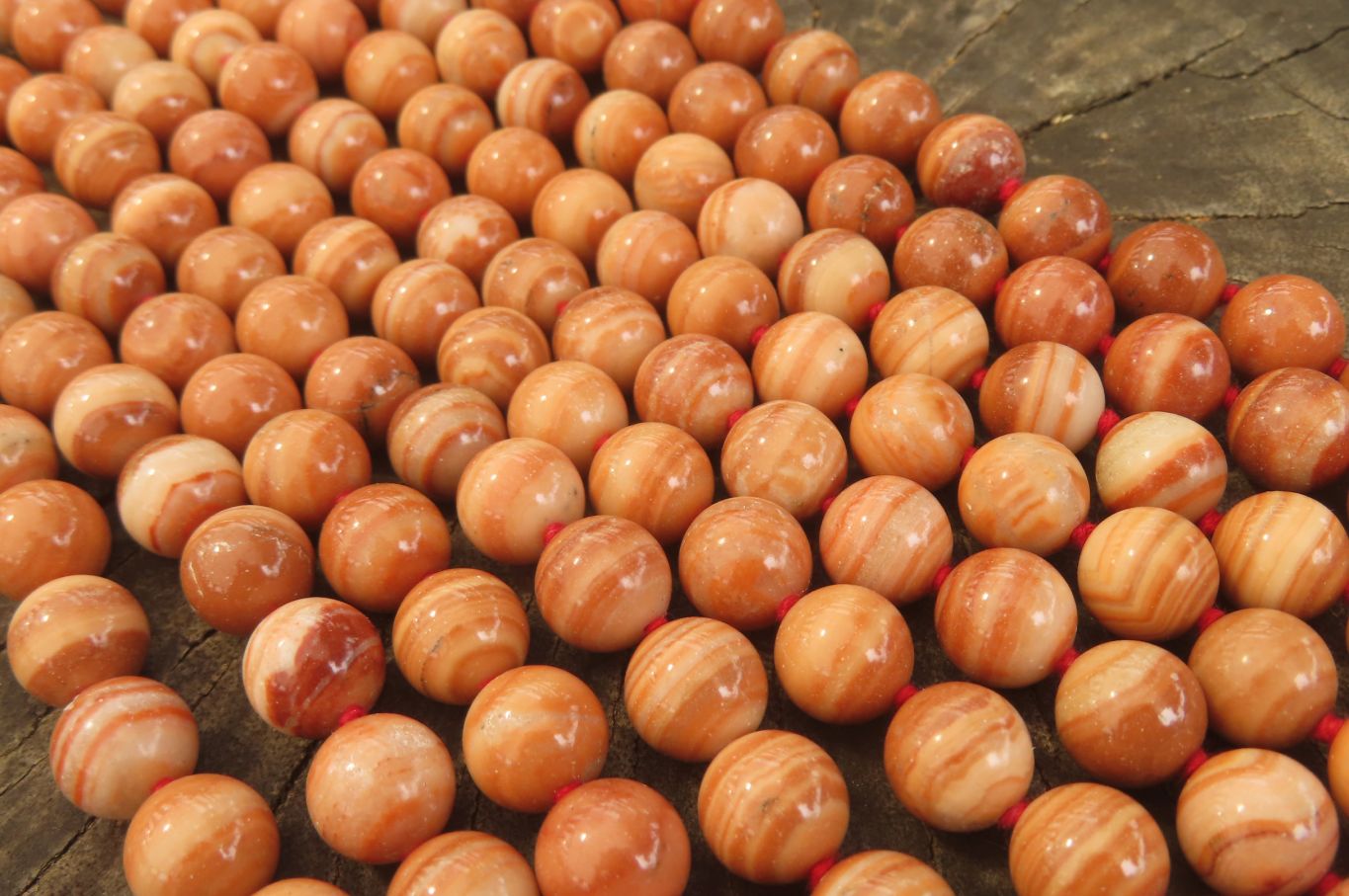 Polished Banded Red Jasper Ball Shaped Bead Necklace - Sold Per Item - From Namibia - Toprock Gemstones and Minerals 