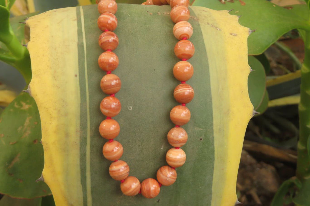 Polished Banded Red Jasper Ball Shaped Bead Necklace - Sold Per Item - From Namibia - Toprock Gemstones and Minerals 