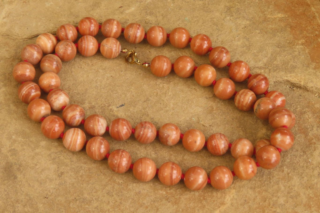 Polished Banded Red Jasper Ball Shaped Bead Necklace - Sold Per Item - From Namibia - Toprock Gemstones and Minerals 