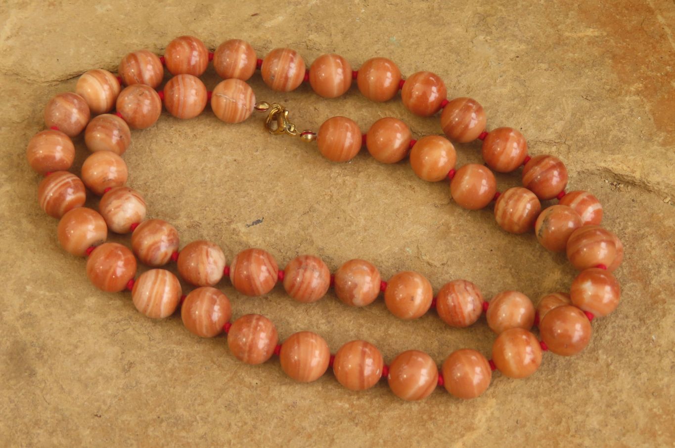 Polished Banded Red Jasper Ball Shaped Bead Necklace - Sold Per Item - From Namibia - Toprock Gemstones and Minerals 