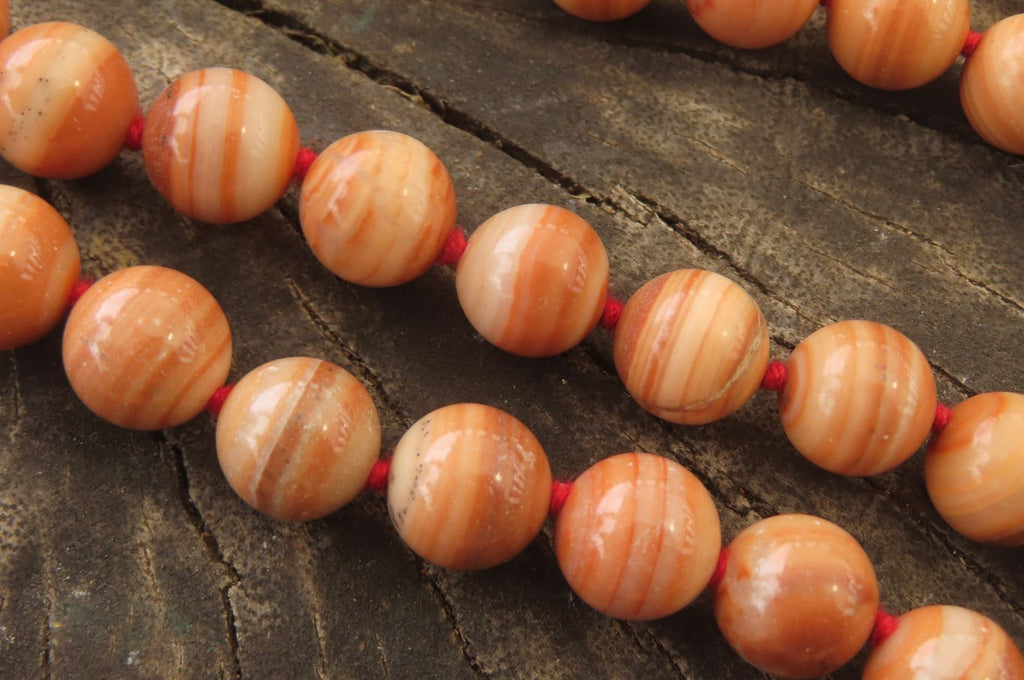 Polished Banded Red Jasper Ball Shaped Bead Necklace - Sold Per Item - From Namibia - Toprock Gemstones and Minerals 