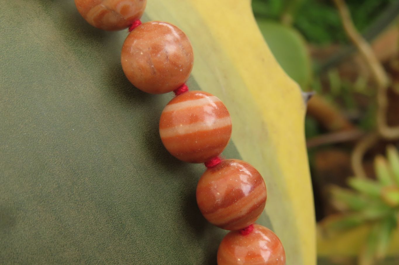 Polished Banded Red Jasper Ball Shaped Bead Necklace - Sold Per Item - From Namibia - Toprock Gemstones and Minerals 