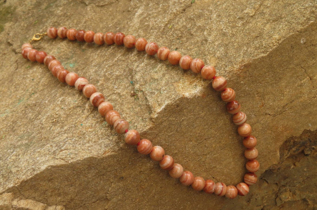 Polished Banded Red Jasper Ball Shaped Bead Necklace - Sold Per Item - From Namibia - Toprock Gemstones and Minerals 