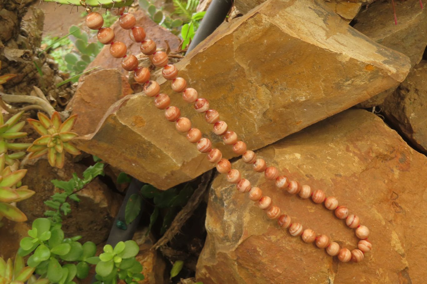 Polished Banded Red Jasper Ball Shaped Bead Necklace - Sold Per Item - From Namibia - Toprock Gemstones and Minerals 