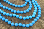 Polished Blue Turquenite Howlite Ball Shaped Bead Necklace - Sold Per Item - From Zimbabwe - Toprock Gemstones and Minerals 