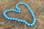Polished Blue Turquenite Howlite Ball Shaped Bead Necklace - Sold Per Item - From Zimbabwe - Toprock Gemstones and Minerals 