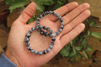 Polished Snowflake Obsidian Beaded Clip On Bracelet  - sold per Pair - From Mexico - Toprock Gemstones and Minerals 