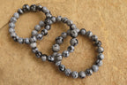 Polished Snowflake Obsidian Beaded Clip On Bracelet  - sold per Pair - From Mexico - Toprock Gemstones and Minerals 