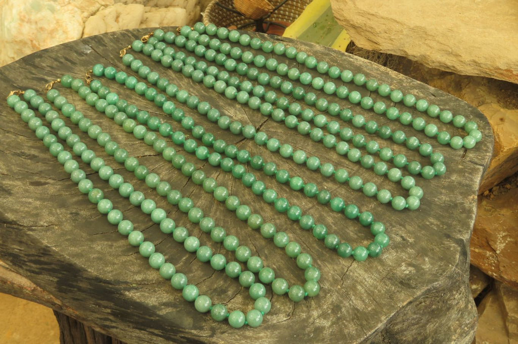 Polished Large Aventurine Ball Shaped Bead Necklace - Sold Per Item - From Zimbabwe - Toprock Gemstones and Minerals 