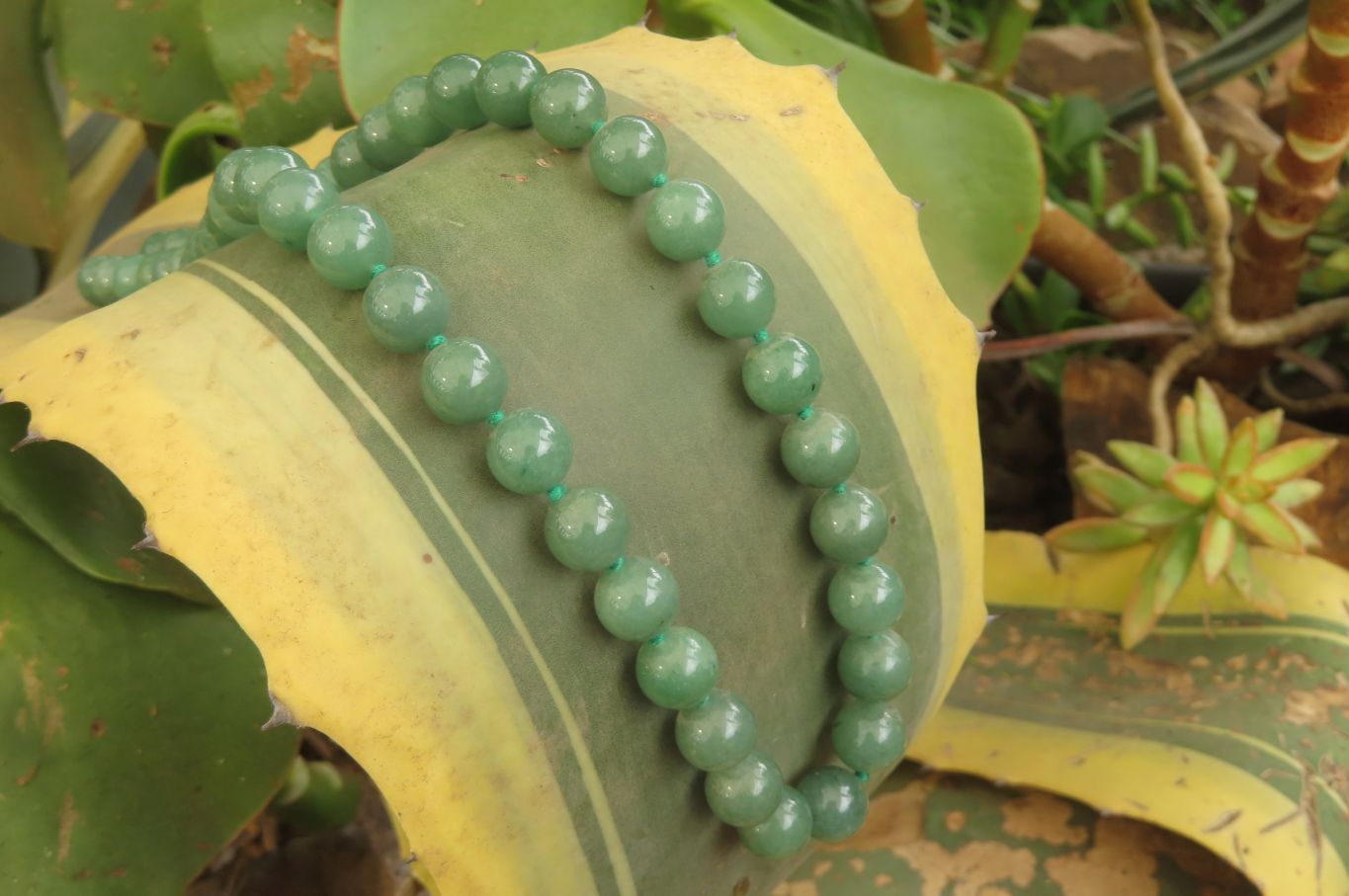 Polished Large Aventurine Ball Shaped Bead Necklace - Sold Per Item - From Zimbabwe - Toprock Gemstones and Minerals 