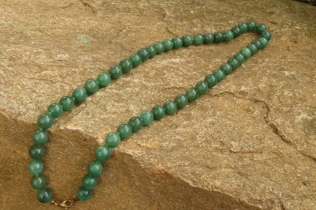Polished Large Aventurine Ball Shaped Bead Necklace - Sold Per Item - From Zimbabwe - Toprock Gemstones and Minerals 