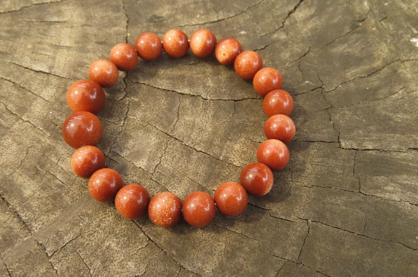 Polished Copper Sunstone Clip On Bracelet - sold per Item - From China - Toprock Gemstones and Minerals 
