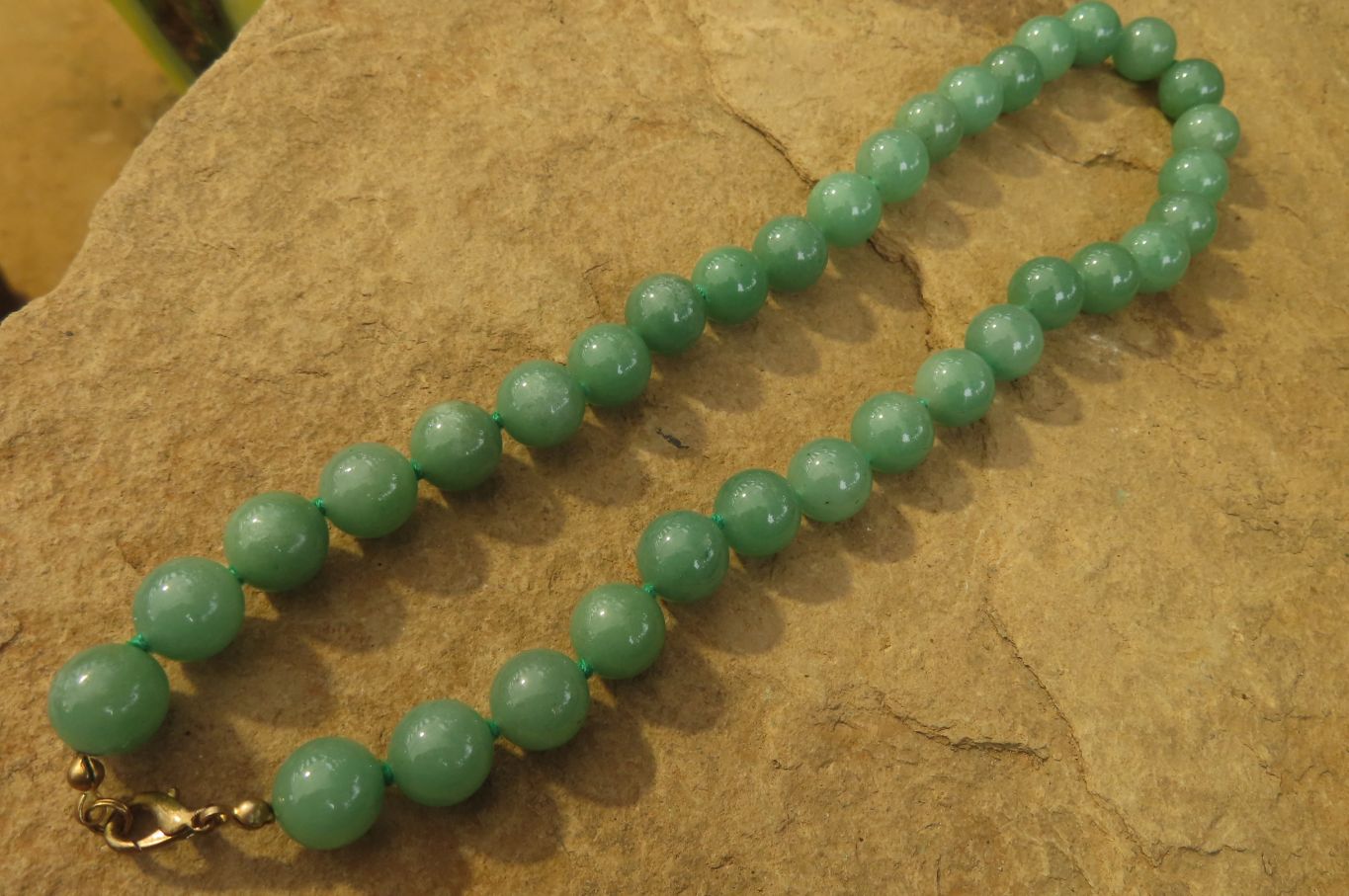Polished Aventurine Ball Shaped Bead Necklace - Sold Per Item - From Zimbabwe - Toprock Gemstones and Minerals 