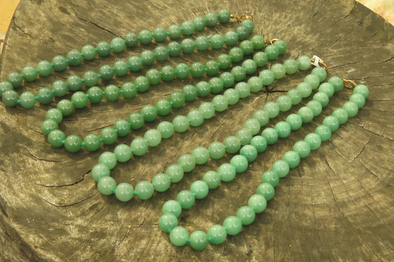 Polished Aventurine Ball Shaped Bead Necklace - Sold Per Item - From Zimbabwe - Toprock Gemstones and Minerals 