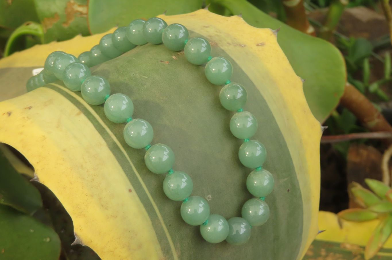 Polished Aventurine Ball Shaped Bead Necklace - Sold Per Item - From Zimbabwe - Toprock Gemstones and Minerals 