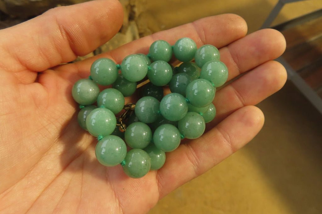 Polished Aventurine Ball Shaped Bead Necklace - Sold Per Item - From Zimbabwe - Toprock Gemstones and Minerals 