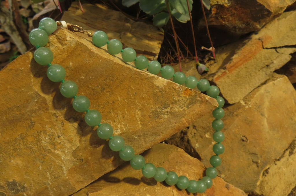 Polished Aventurine Ball Shaped Bead Necklace - Sold Per Item - From Zimbabwe - Toprock Gemstones and Minerals 