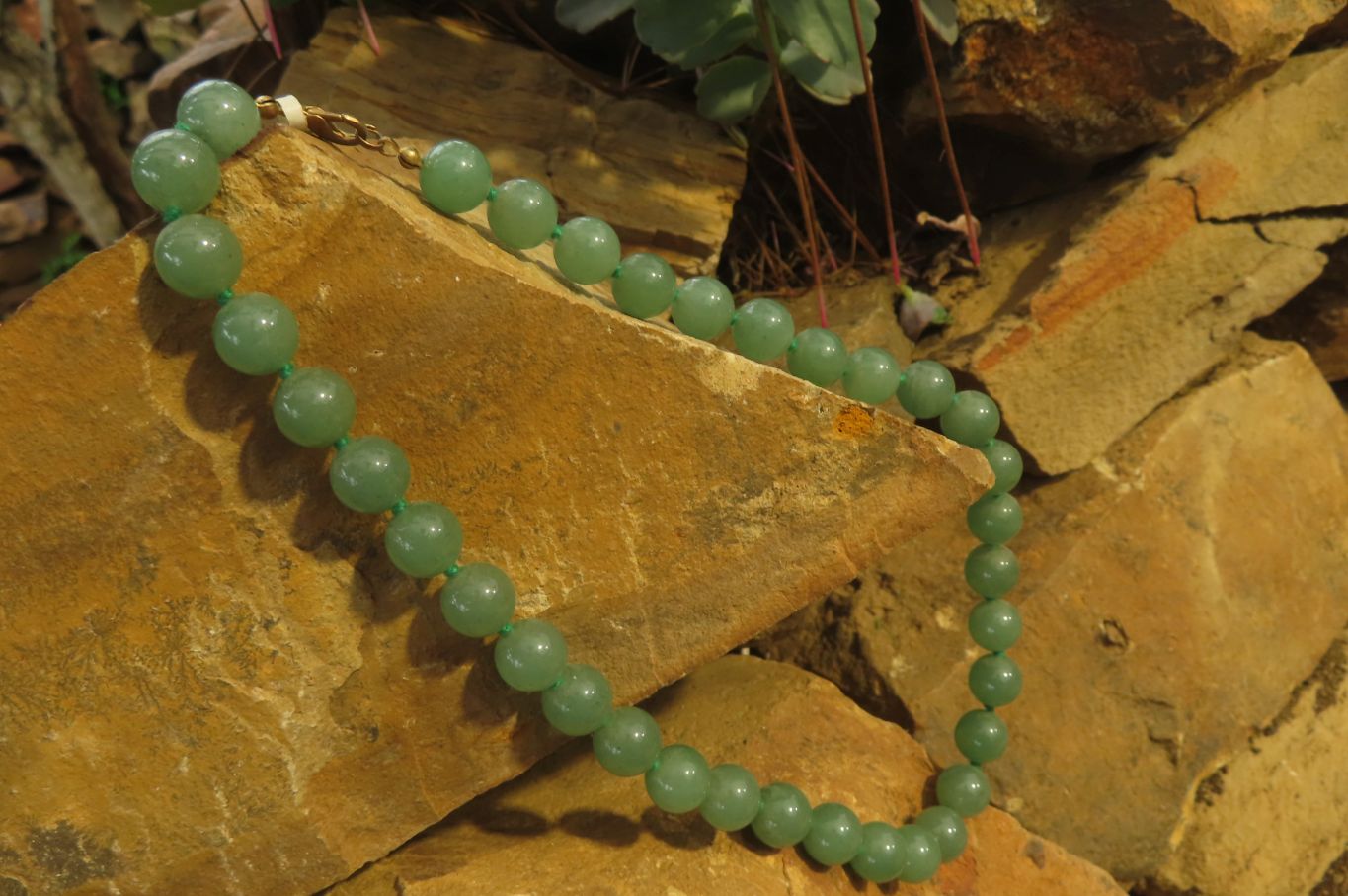 Polished Aventurine Ball Shaped Bead Necklace - Sold Per Item - From Zimbabwe - Toprock Gemstones and Minerals 