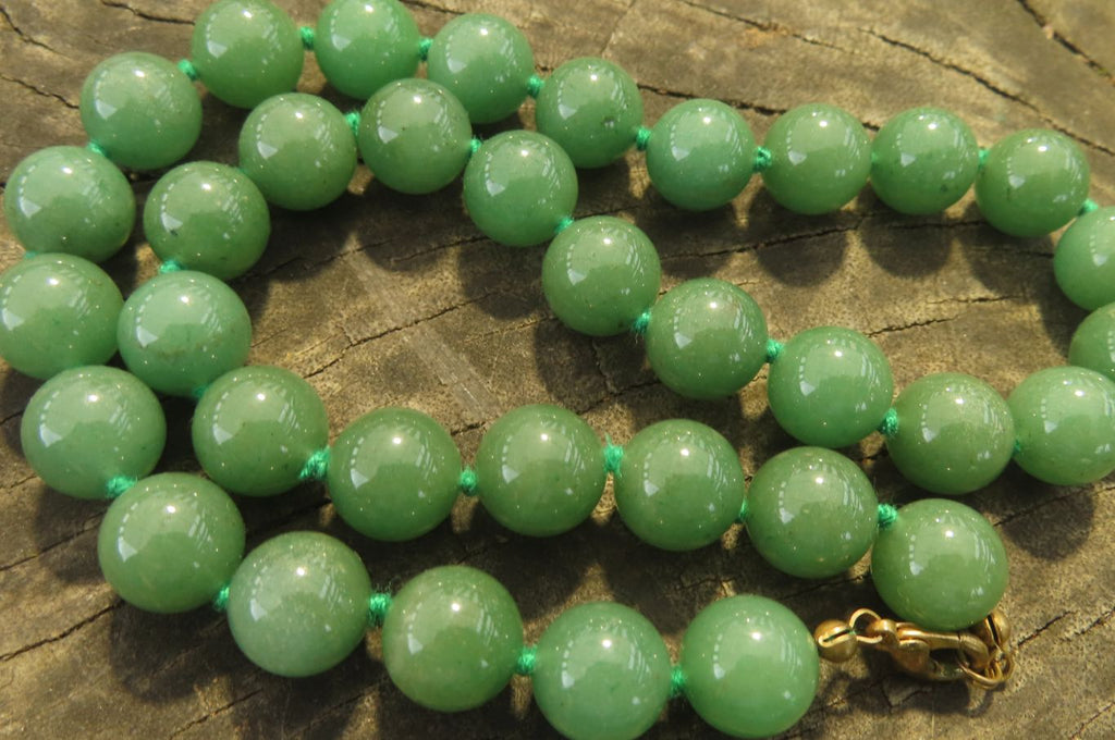 Polished Aventurine Ball Shaped Bead Necklace - Sold Per Item - From Zimbabwe - Toprock Gemstones and Minerals 
