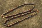 Polished Banded Tiger Iron Jasper Cylinder Shaped Bead Necklace  - Sold Per Item - From Australia - Toprock Gemstones and Minerals 
