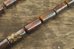 Polished Banded Tiger Iron Jasper Cylinder Shaped Bead Necklace  - Sold Per Item - From Australia - Toprock Gemstones and Minerals 