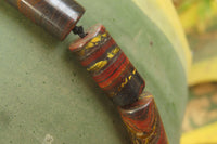Polished Banded Tiger Iron Jasper Cylinder Shaped Bead Necklace  - Sold Per Item - From Australia - Toprock Gemstones and Minerals 