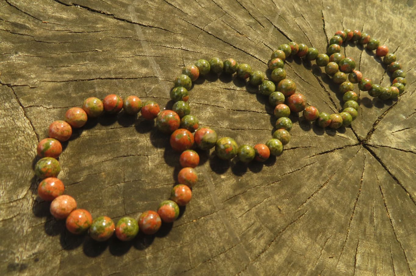 Polished Unakite Clip On Beaded Bracelet - Sold Per Item - From South Africa - Toprock Gemstones and Minerals 