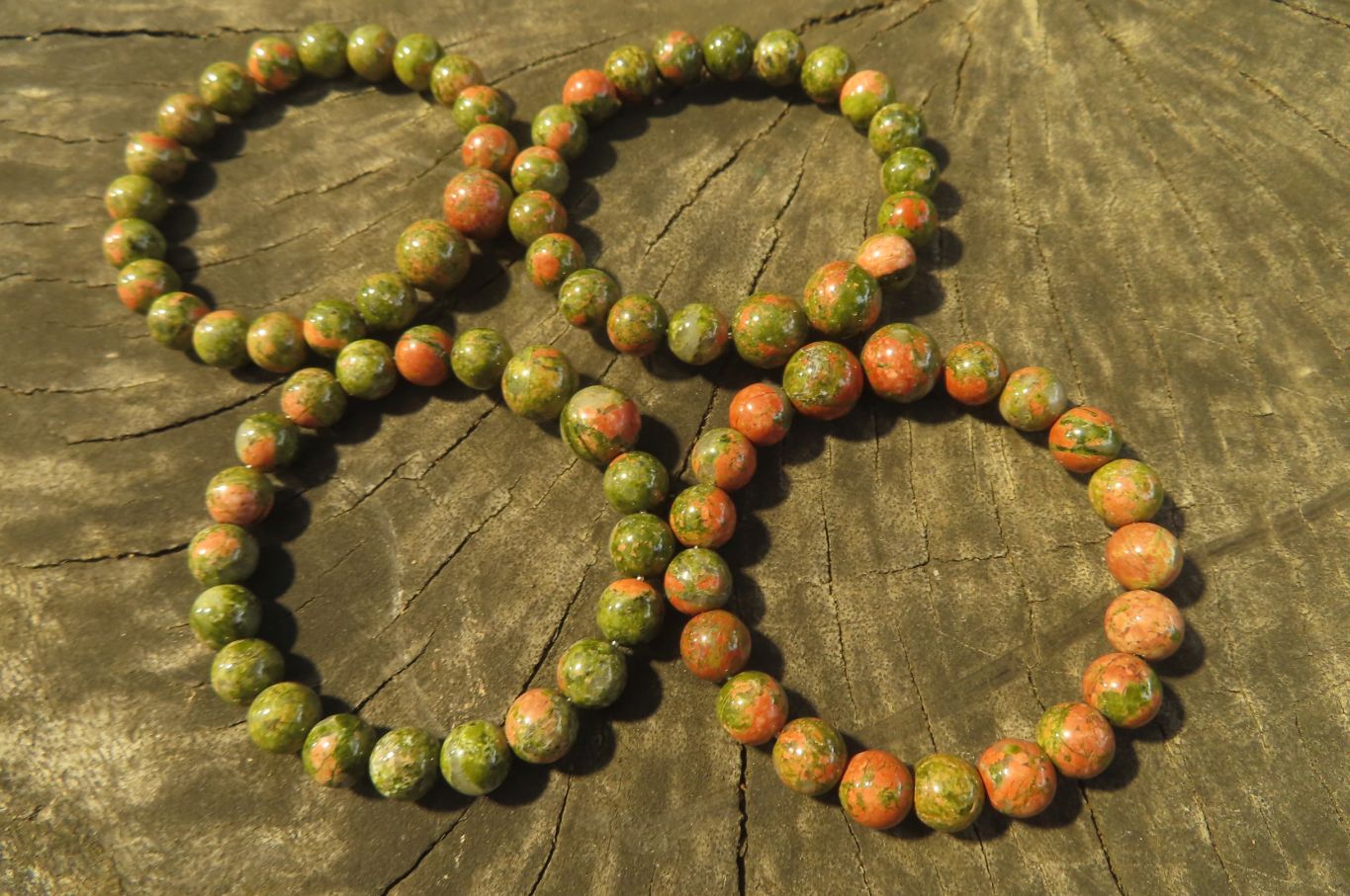 Polished Unakite Clip On Beaded Bracelet - Sold Per Item - From South Africa - Toprock Gemstones and Minerals 