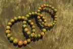 Polished Unakite Clip On Beaded Bracelet - Sold Per Item - From South Africa - Toprock Gemstones and Minerals 
