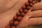 Polished Copper Sunstone Ball Shaped Beaded Necklace  - sold per Item - From India - Toprock Gemstones and Minerals 