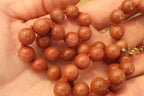 Polished Copper Sunstone Ball Shaped Beaded Necklace  - sold per Item - From India - Toprock Gemstones and Minerals 