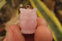 Hand Made Mixed Box Set of 12 Gemstone Owl Pendants with Gold Clasp - Sold Per Box - From Southern Africa