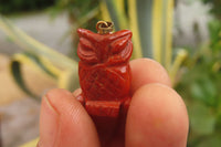 Hand Made Mixed Box Set of 12 Gemstone Owl Pendants with Gold Clasp - Sold Per Box - From Southern Africa