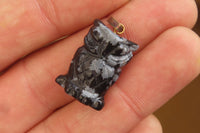 Hand Made Mixed Box Set of 12 Gemstone Owl Pendants with Gold Clasp - Sold Per Box - From Southern Africa