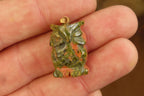 Hand Made Mixed Box Set of 12 Gemstone Owl Pendants with Gold Clasp - Sold Per Box - From Southern Africa - Toprock Gemstones and Minerals 