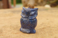 Hand Made Mixed Box Set of 12 Gemstone Owl Pendants with Gold Clasp - Sold Per Box - From Southern Africa