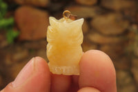 Hand Made Mixed Box Set of 12 Gemstone Owl Pendants with Gold Clasp - Sold Per Box - From Southern Africa