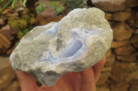 Natural Blue Lace Agate Geode Specimens x 3 From Nsanje, Malawi - Toprock Gemstones and Minerals 
